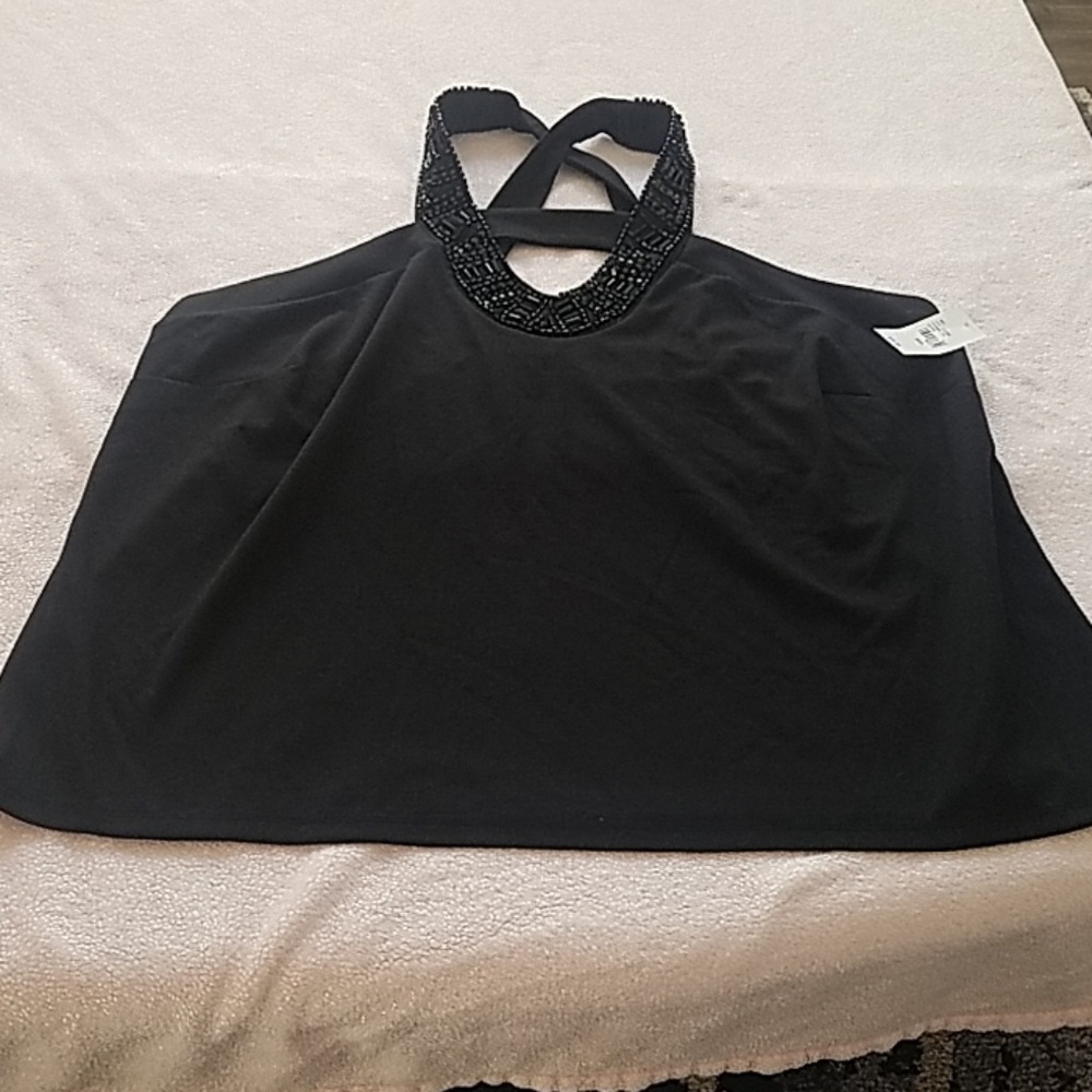 NWT beautifully beaded black tank